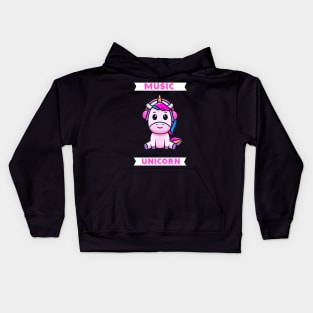 Music Unicorn Magic Cute heudphone Kids Hoodie